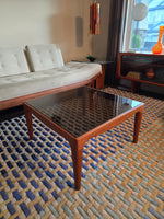 Teak & Smoked Glass Coffee Table