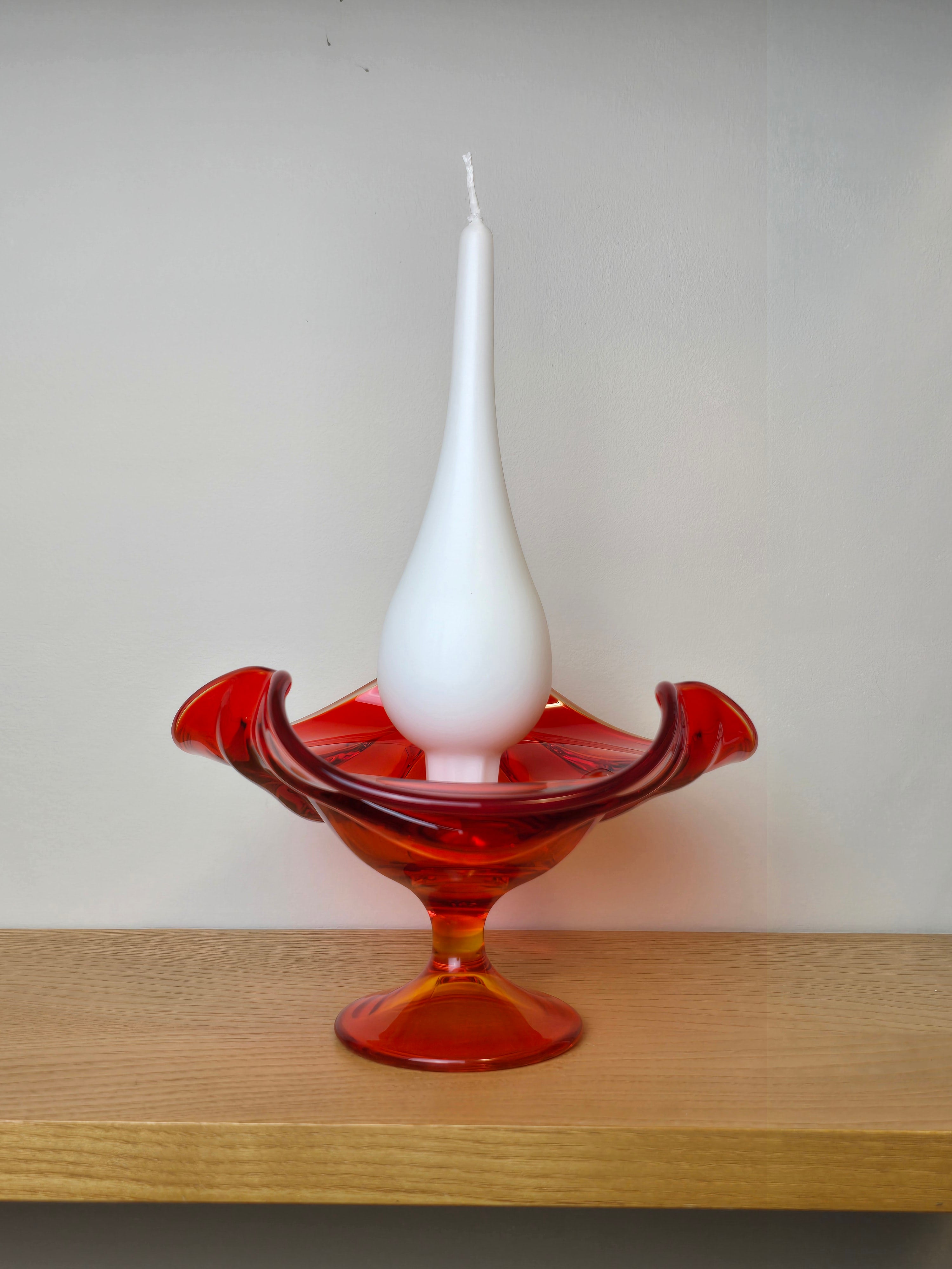 Viking Glass Epic Persimmon Candle Holder