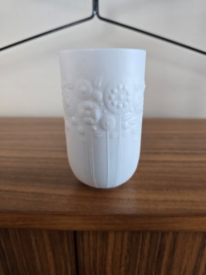 Bjorn Wiinblad for Rosenthal White Bisque Flower Relief Vase