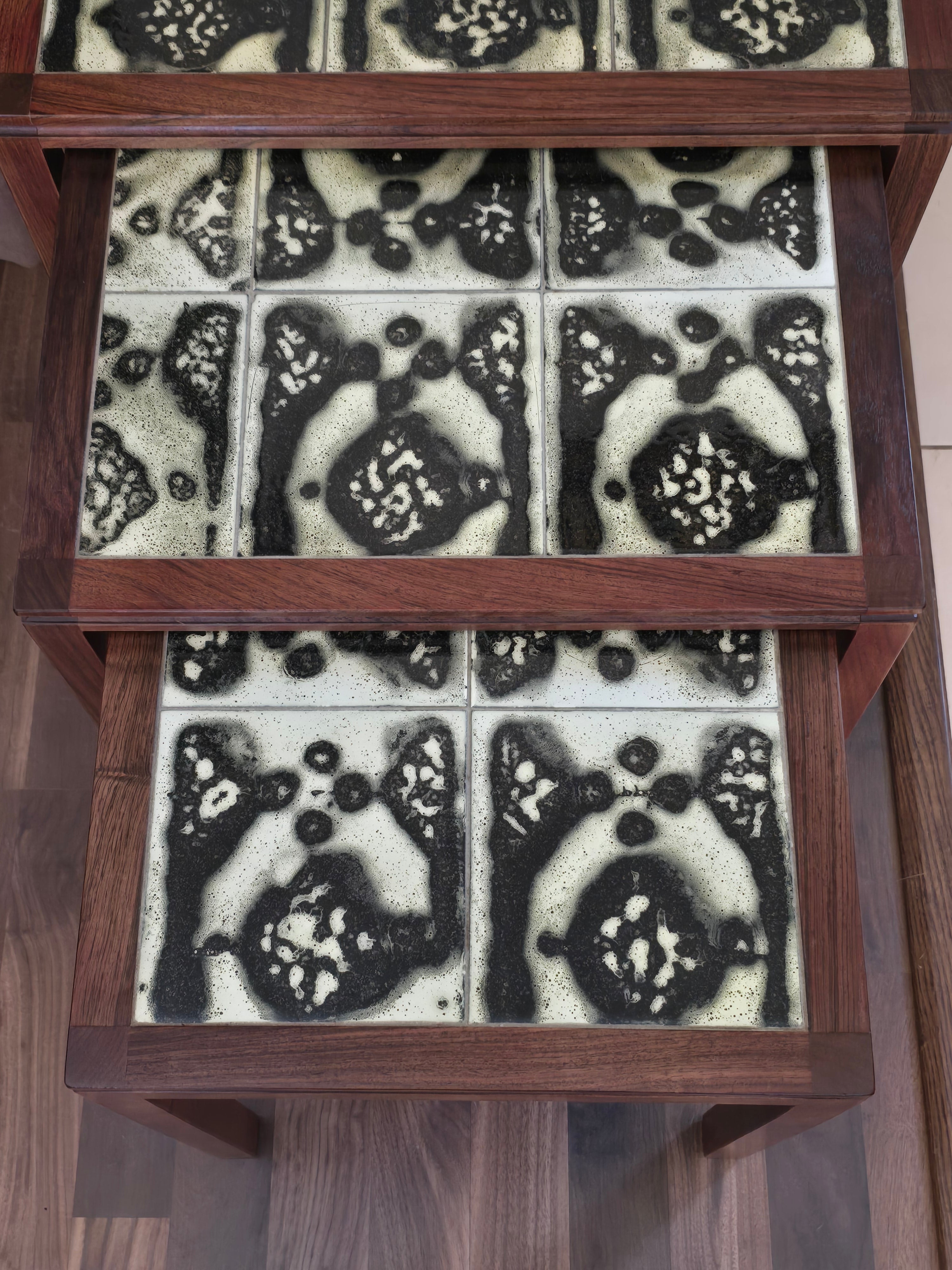 Danish Rosewood & Tile Nesting Tables