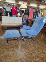 RS Associates Chrome Cantilver Lounge Chair & Ottoman