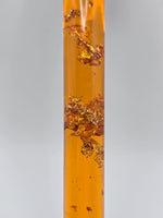 Lucite Candle - Orange w/ Gold Flakes