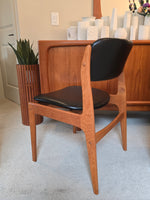 Teak Floating Seat Dining Chairs - Set of 4