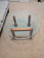 Postmodern Teak & Glass Coffee Table