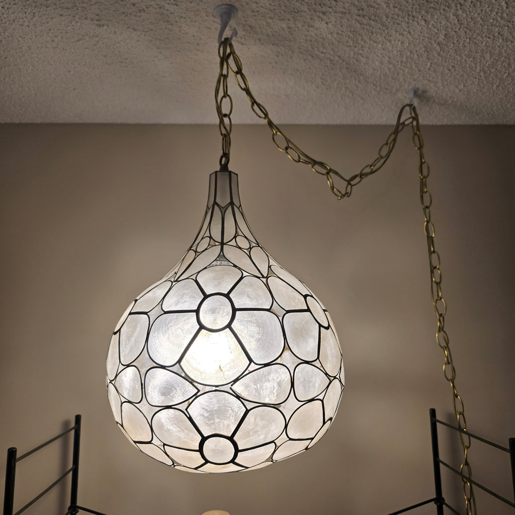 Capiz Shell Teardrop Swag Lamp