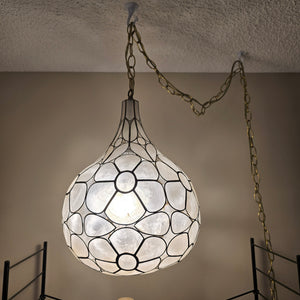 Capiz Shell Teardrop Swag Lamp