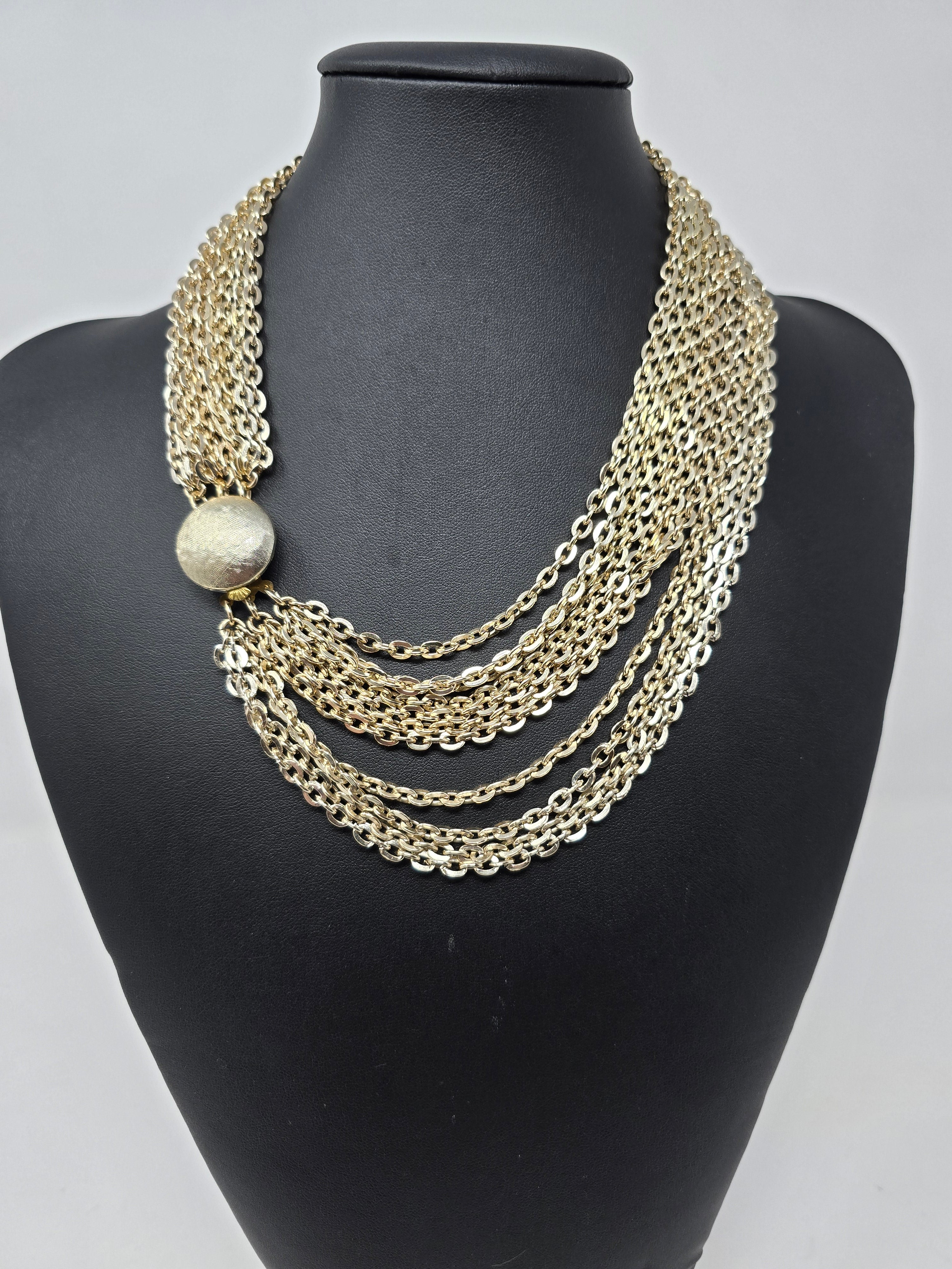 West German Gold Multi Strand Necklace