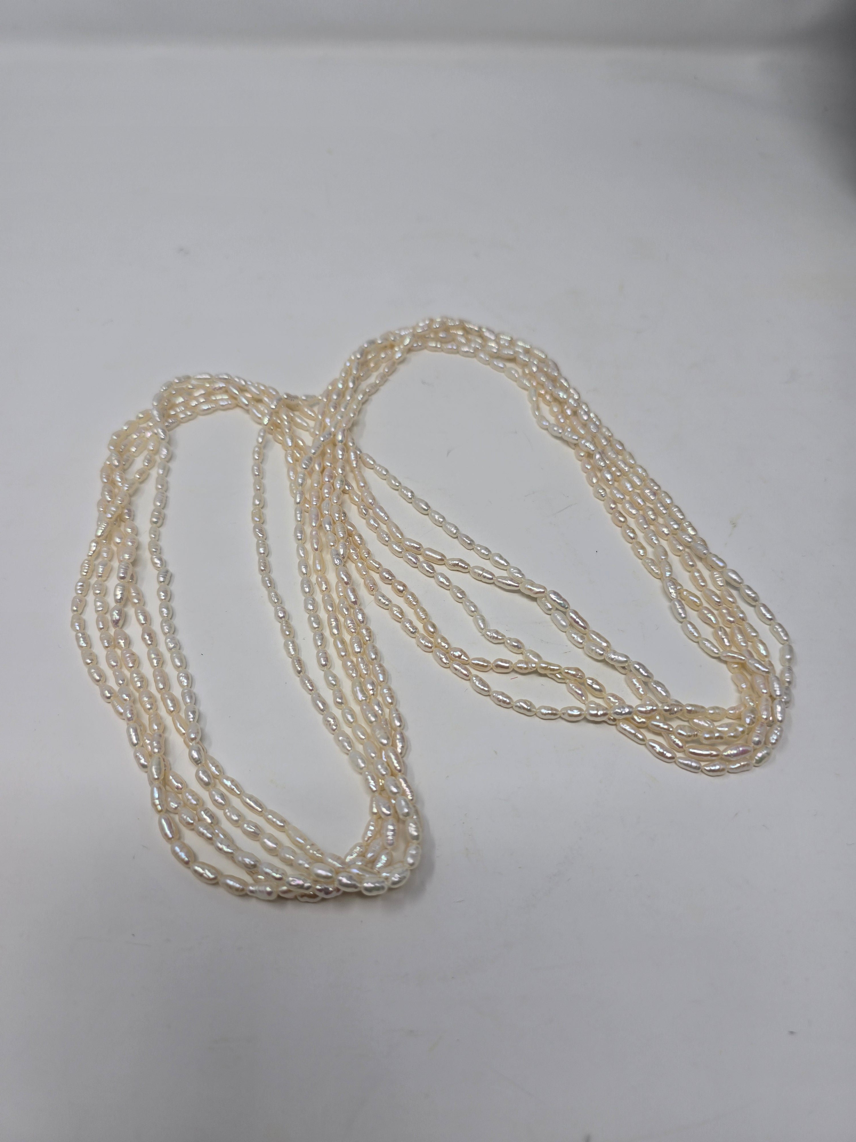 Single Strand of Rice Pearl Necklace