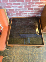 Teak & Smoked Glass Coffee Table