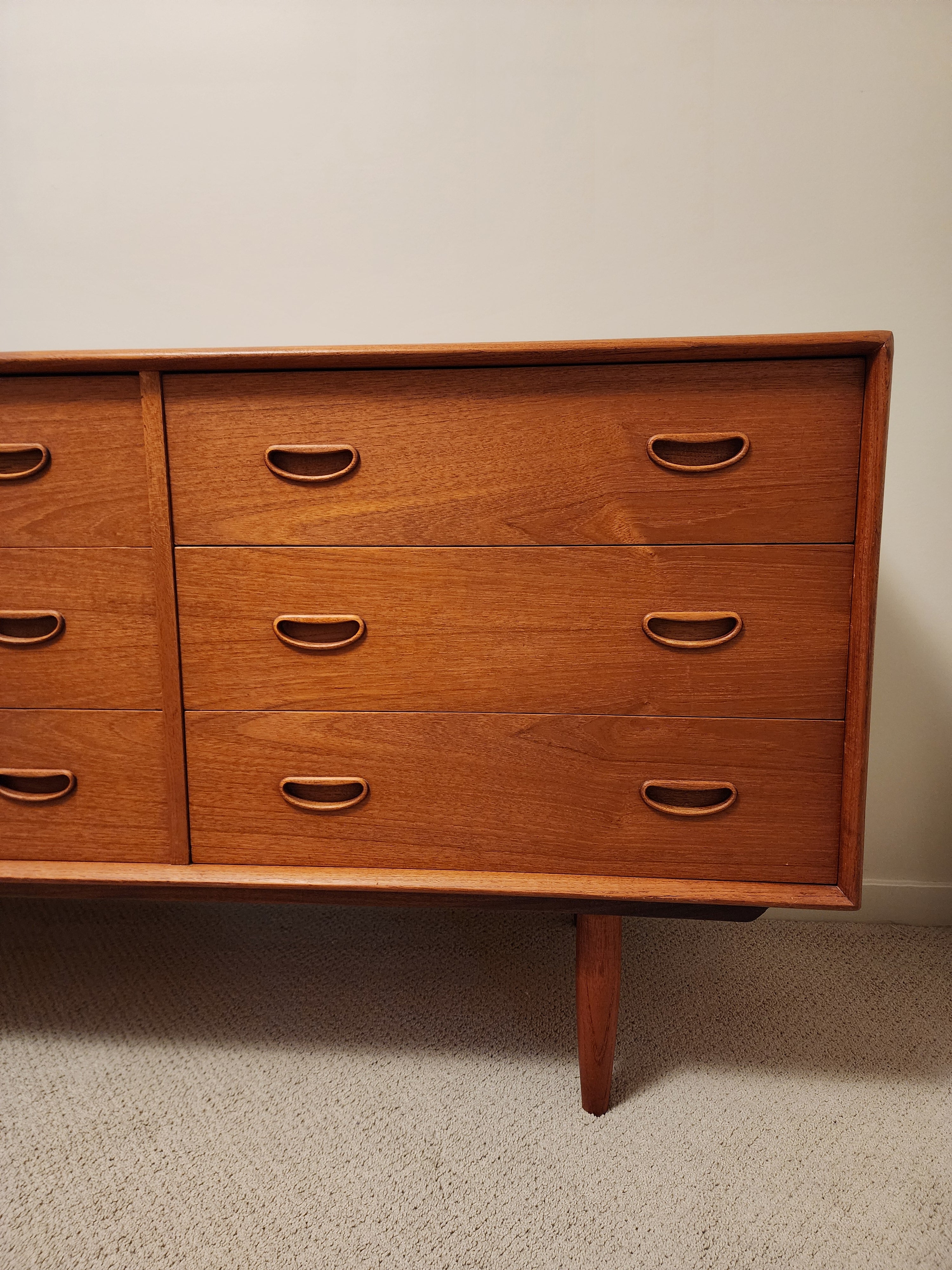 Teak 9 Drawer Dresser