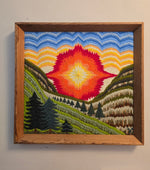 Vintage Framed Bargello Long Stitch Needlepoint Art