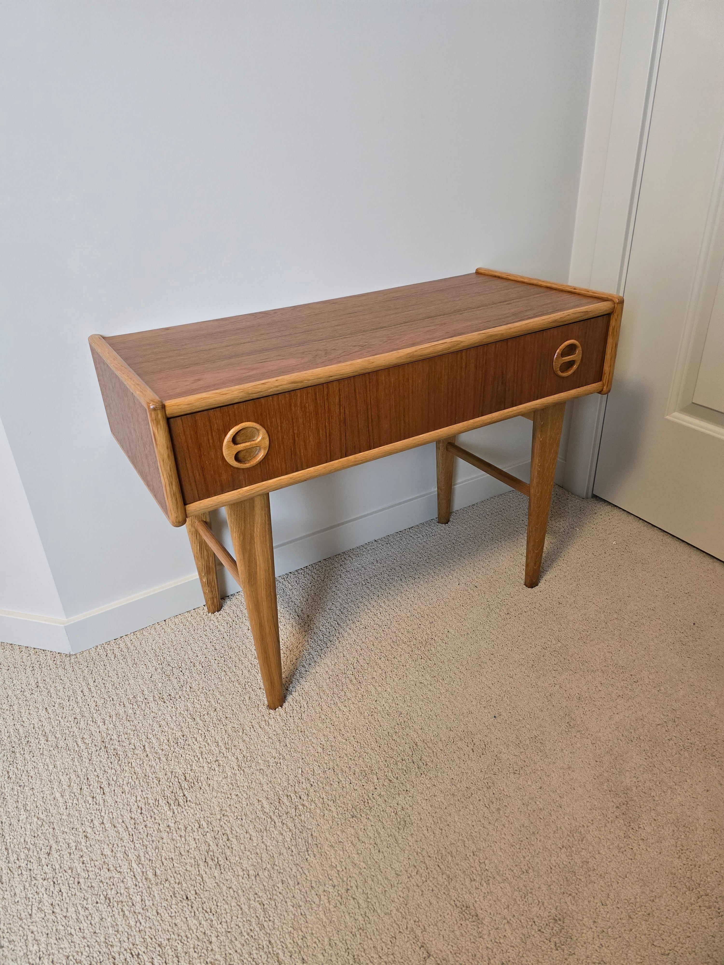 Swedish Teak & White Oak Side Table by Carlstrom & Co
