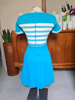 Bess Art Paris Aqua Blue Dress w/ Belt