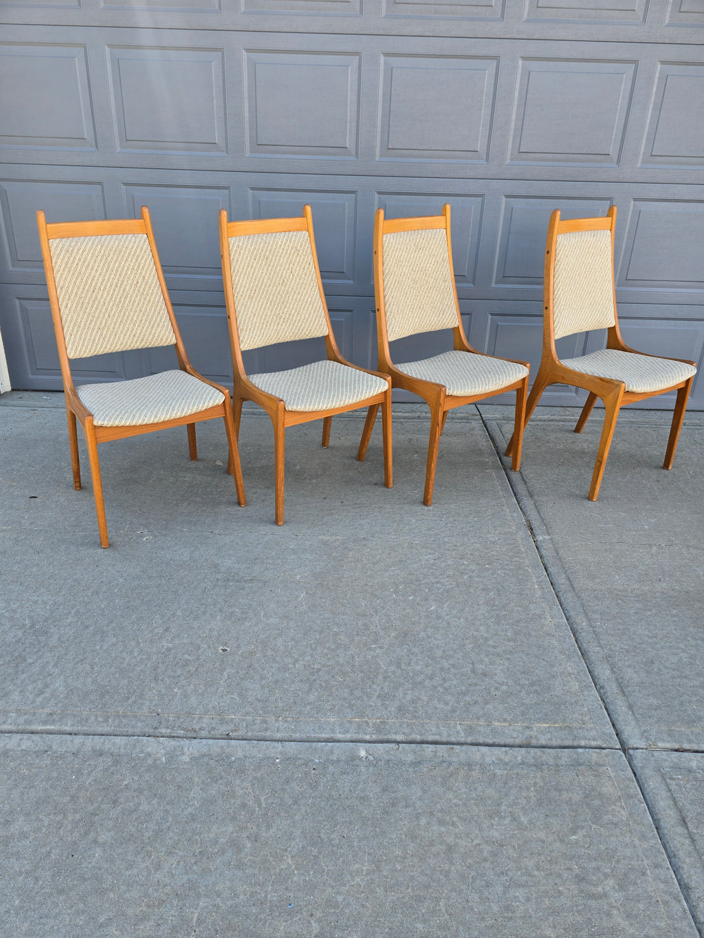 Teak High-back Dining Chairs - Set of 4