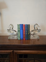 Art Deco L.E. Smith Glass Horse Bookends