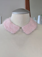 Vintage Crochet Pink Mohair Collar