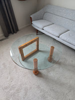 Postmodern Teak & Glass Coffee Table