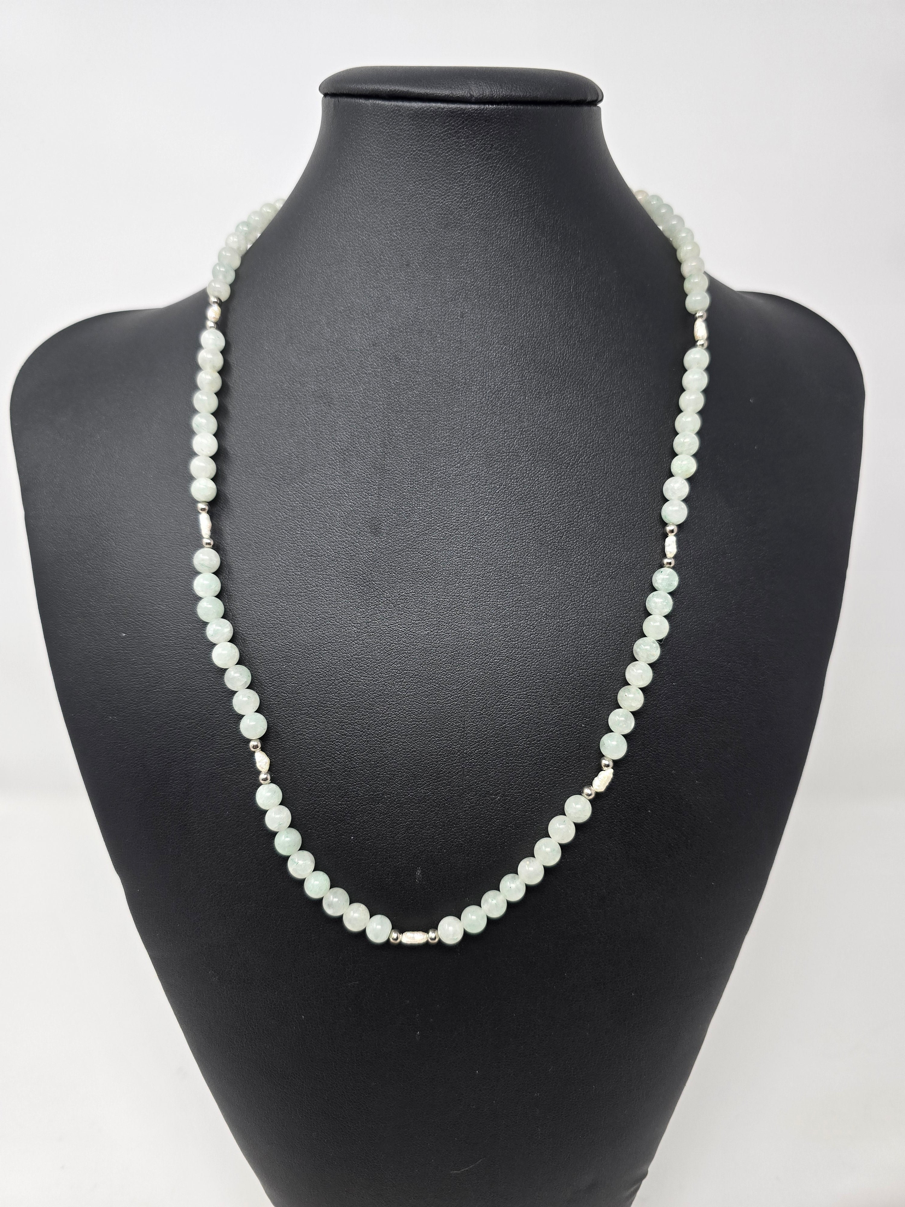 Vintage Gemstone & Rice Pearls Necklace