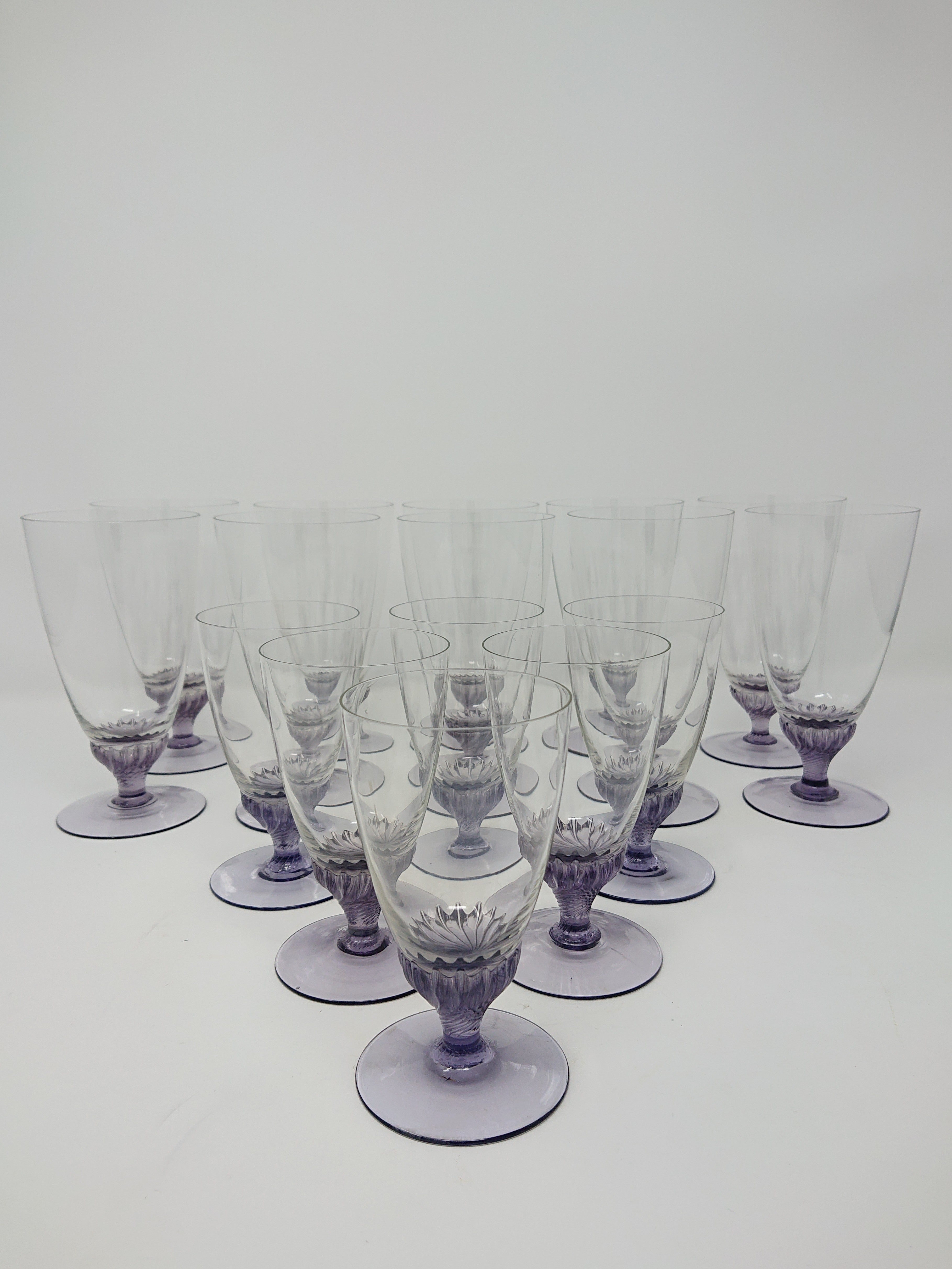 Lavender Twisted-Stem Glassware - Set