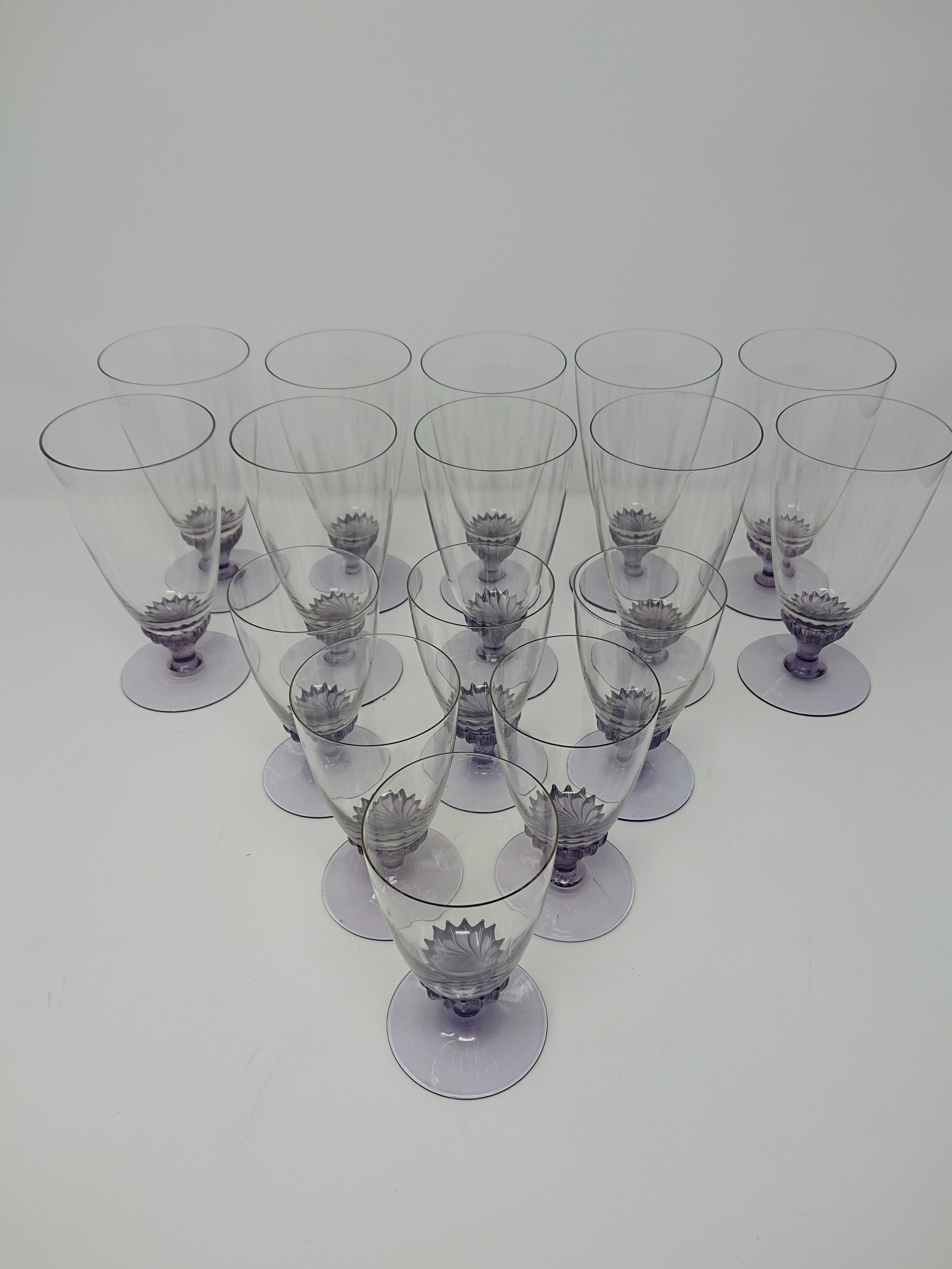 Lavender Twisted-Stem Glassware - Set