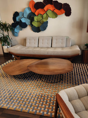 Ligne Roset 'Pebble' Walnut Coffee Table Set