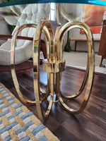 Brass Eliptical Side Table