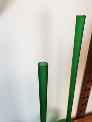 Pair of Green Satinato Pencil Vases
