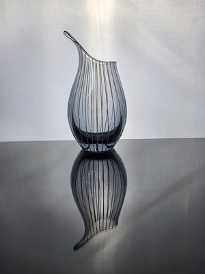 Johansfor Striped Grey Glass Vase