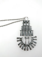 Pentti Sarpaneva Modernist Silver Kinetic Owl Necklace
