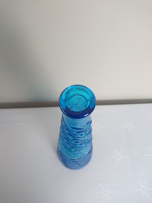 Genie Bottle Decanter Blue 'Wave' Pattern w/out Stopper