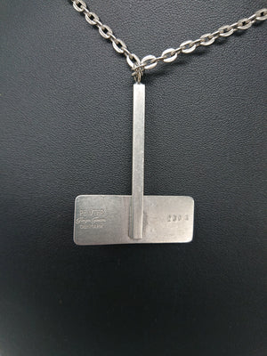 Jorge Jensen Pewter & Blue Glass Necklace
