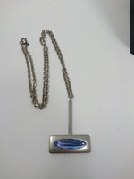 Jorge Jensen Pewter & Blue Glass Necklace