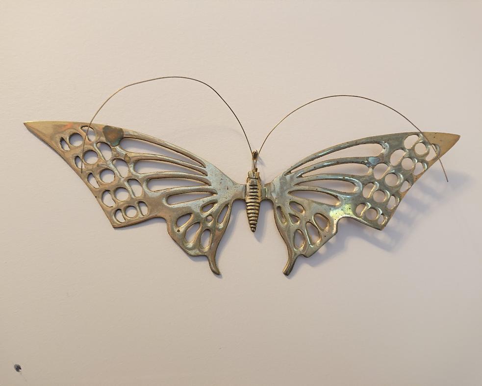 Large Brass Butterfly Wall Hanging