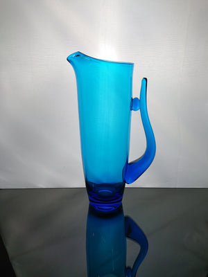 Blue Blown Glass Pitcher