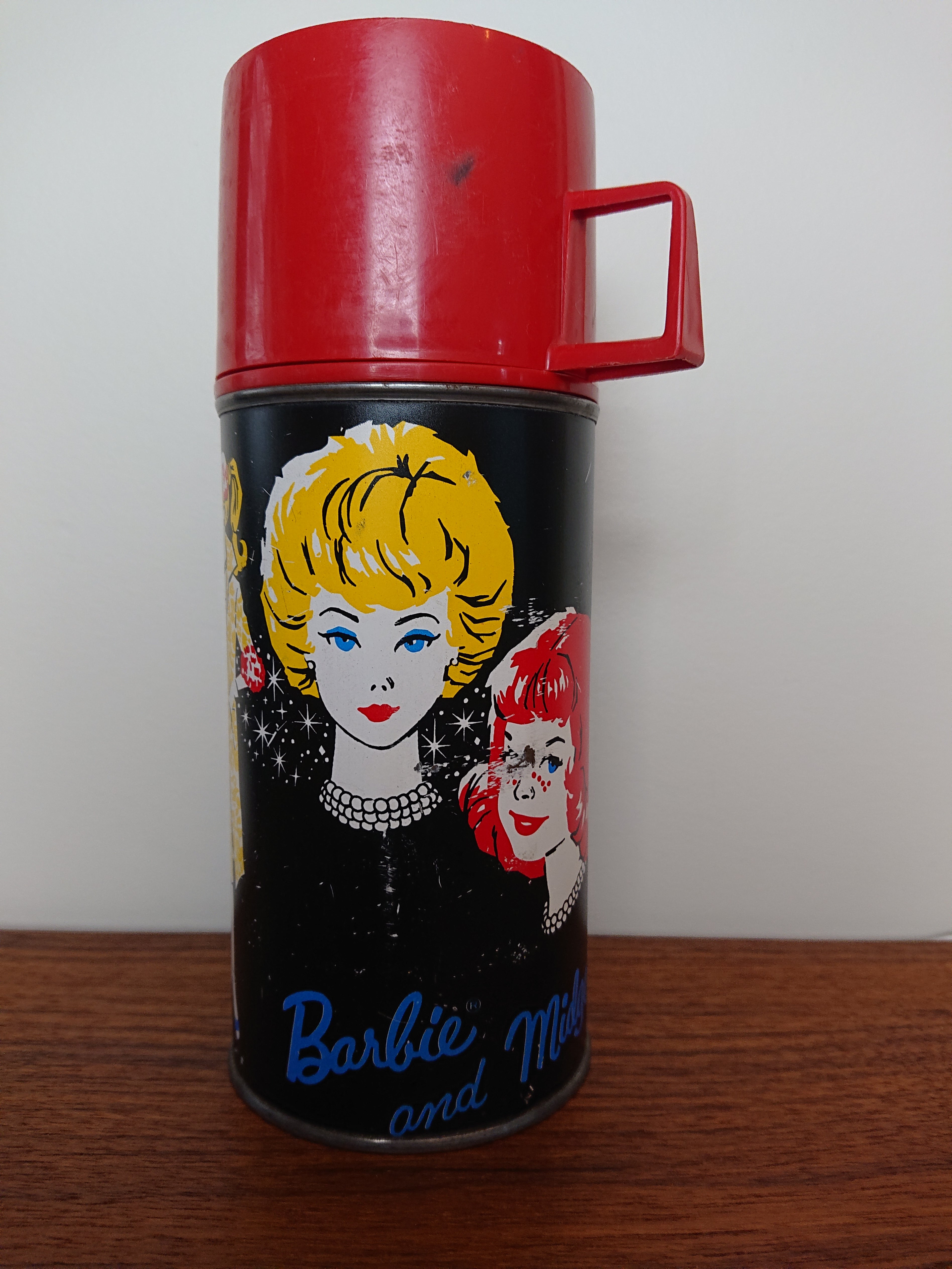 BARBIE Doll Vintage Thermos 1962 AMAZING CONDITION No. #2025H Vacuum Bottle  10oz