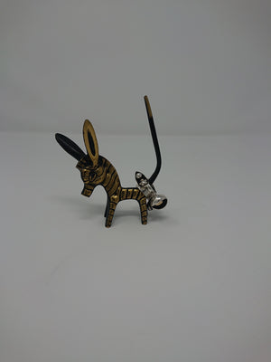 Walter Bosse Style Brass Zebra / Donkey Ring Holder