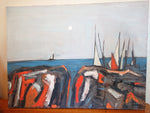 Stylized boats Acrylic on Canvas by Jean Richards